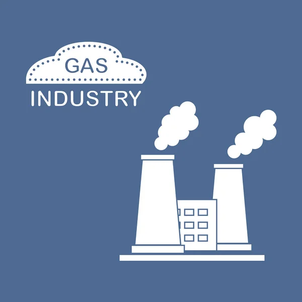 Planta de procesamiento de gas con chimeneas humeantes . — Archivo Imágenes Vectoriales