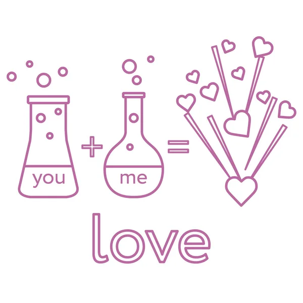 Tu, eu e a nossa química do amor . — Vetor de Stock