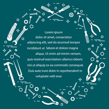 Yapı, inşaat ve ev onarım için çeşitli araçlar.