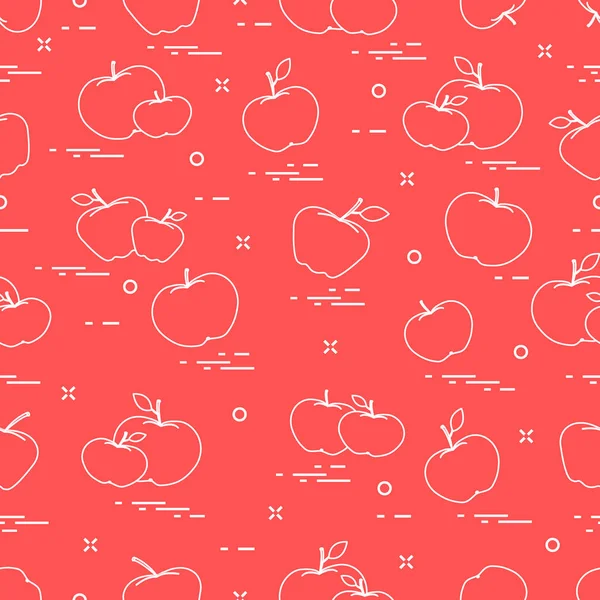 Apples juicy fruit. Seamless pattern. — Stock Vector