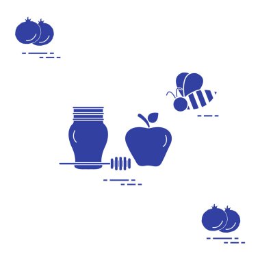 Apple Rosh Hashanah, nar, arı bal. Geleneksel J