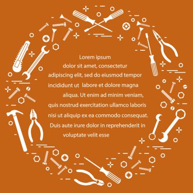 Yapı, inşaat ve ev onarım için çeşitli araçlar.