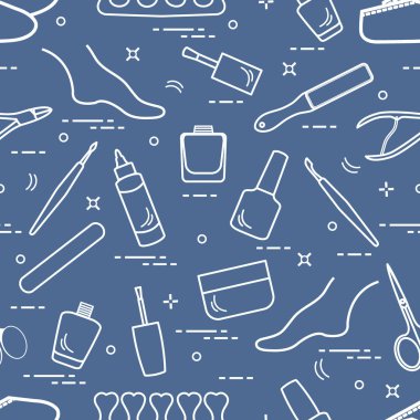 Manikür ve pedikür araçları ve ürünleri güzellik için desen bir