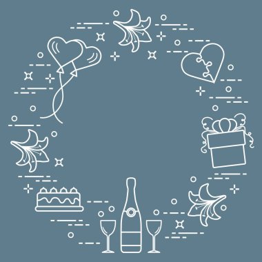 Sevgililer günü: hediye, Balonlar, pasta, kalp, lily