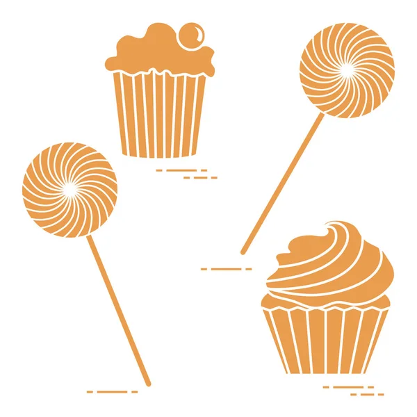 Sucettes et gâteaux . — Image vectorielle