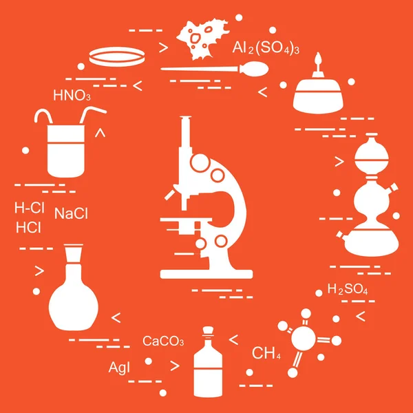 Naukowych, elementy edukacji chemii. — Wektor stockowy