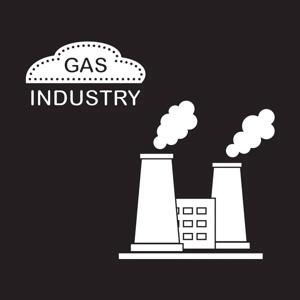 Gazu, przetwarzania roślin z dymiące kominy. — Wektor stockowy