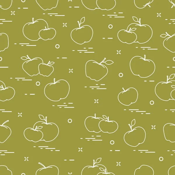 Apples juicy fruit. Seamless pattern. — Stock Vector