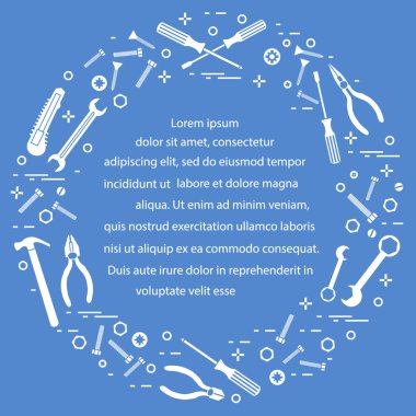 Yapı, inşaat ve ev onarım için çeşitli araçlar.