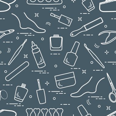 Manikür ve pedikür araçları ve ürünleri güzellik için desen bir