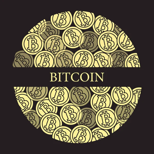 Bitcoins. Digitális valuta. Blockchain technológia. — Stock Vector