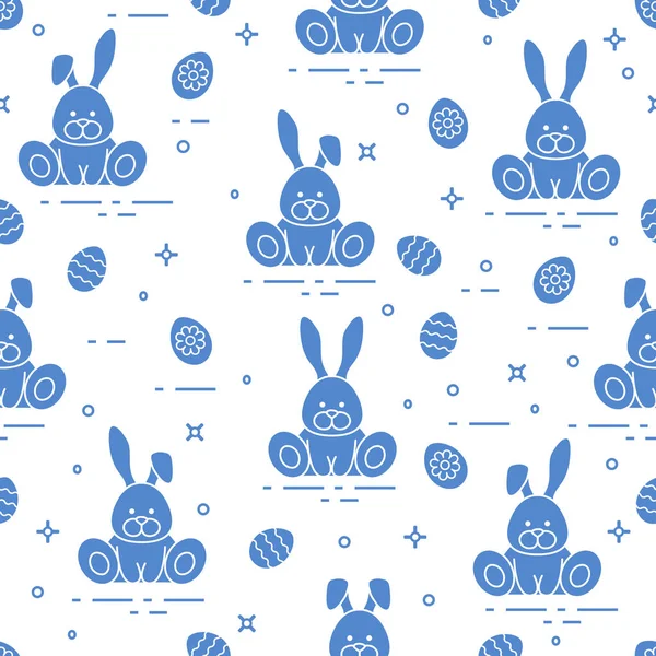 样式与复活节兔子, 装饰的蛋. — 图库矢量图片