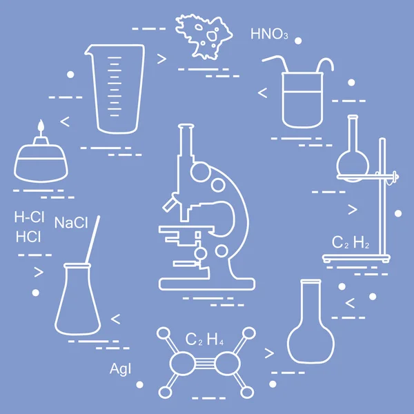 Chemistry scientific, education elements. — Stock Vector