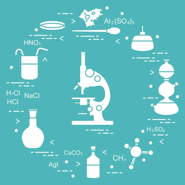 Chemistry scientific, education elements. — Stock Vector