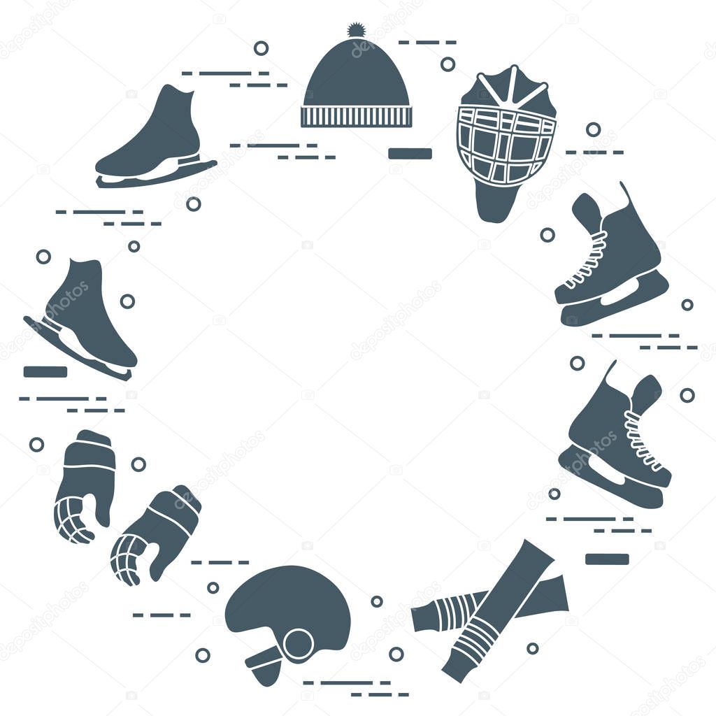 Figure skating and hockey elements.