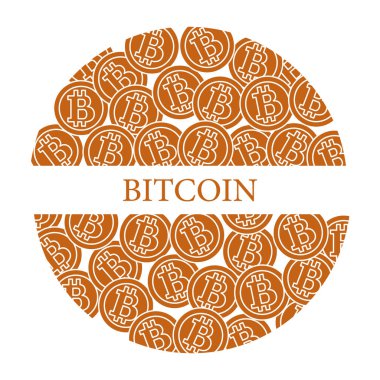 Bitcoins. Dijital para. Blockchain teknoloji.
