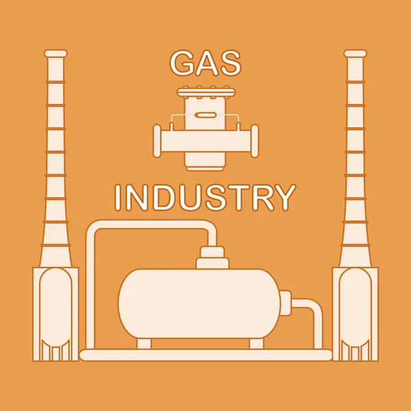 Planta de procesamiento de gas. Filtro de gas . — Vector de stock