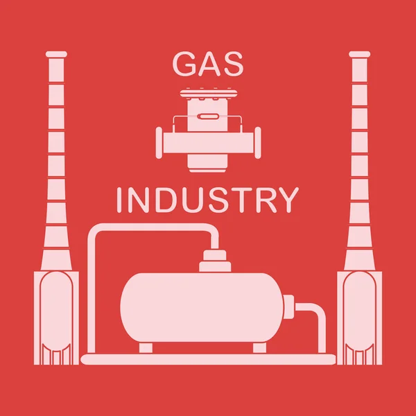 Unidade de processamento de gás. Filtro de gás . — Vetor de Stock
