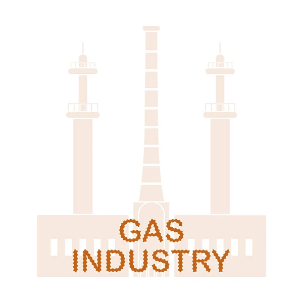 Planta de procesamiento de gas. Tema industrial . — Vector de stock