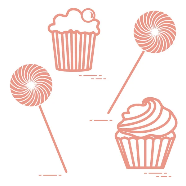 Sucettes et gâteaux . — Image vectorielle