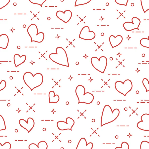 Lindo patrón sin costuras con corazones. San Valentín — Vector de stock