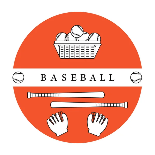 Gants, couilles, battes de baseball. Équipement de baseball . — Image vectorielle