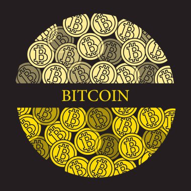 Bitcoins. Dijital para. Blockchain teknoloji.