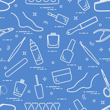 Manikür ve pedikür araçları ve ürünleri güzellik için desen bir