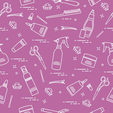 Profesyonel kuaför araçları ile Seamless modeli. Moda bir