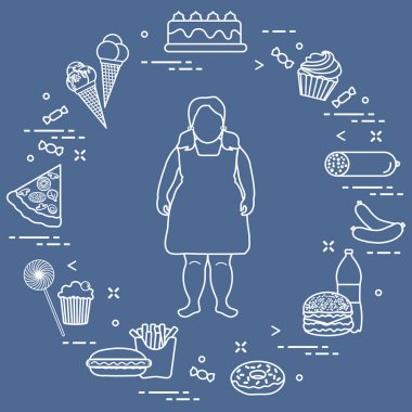 Yeme alışkanlıkları ve şişman kız sağlığa zararlıdır.