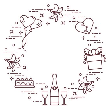 Sevgililer günü: hediye, Balonlar, pasta, kalp, lily