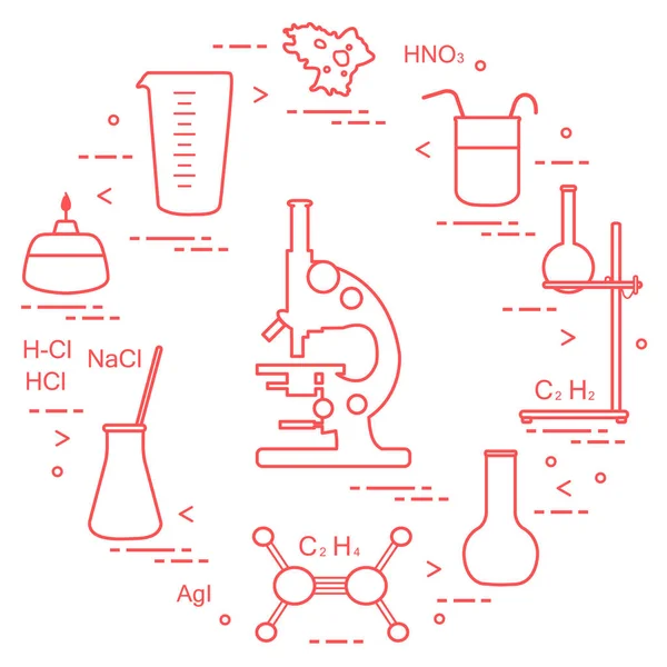 Química científica, elementos educativos . — Archivo Imágenes Vectoriales