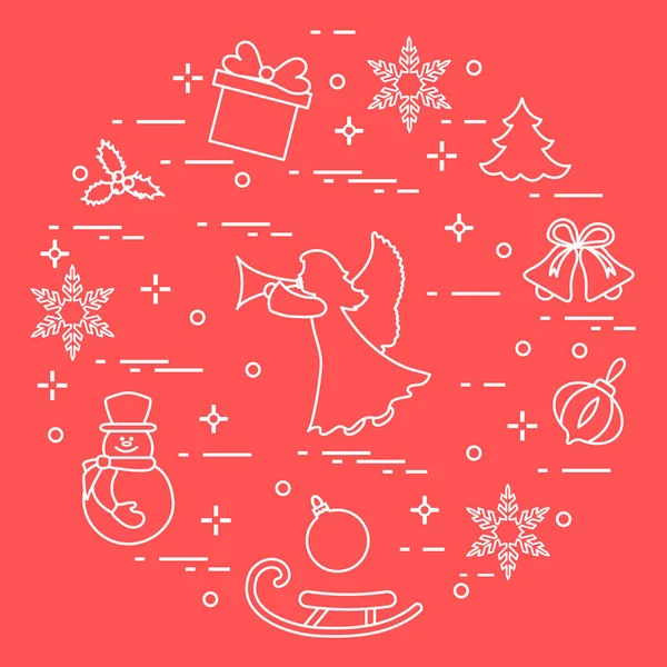Neujahrs- und Weihnachtssymbole. — Stockvektor