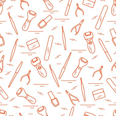 Manikür ve pedikür için çeşitli araçlar ile Seamless modeli. P