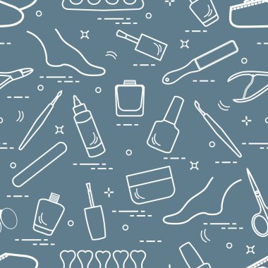 Manikür ve pedikür araçları ve ürünleri güzellik için desen bir