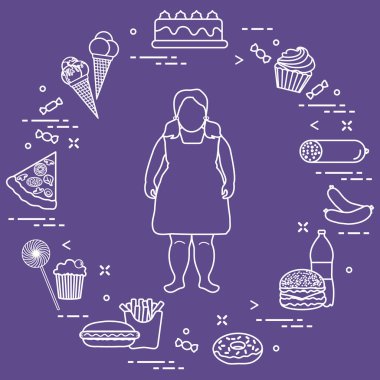 Yeme alışkanlıkları ve şişman kız sağlığa zararlıdır.