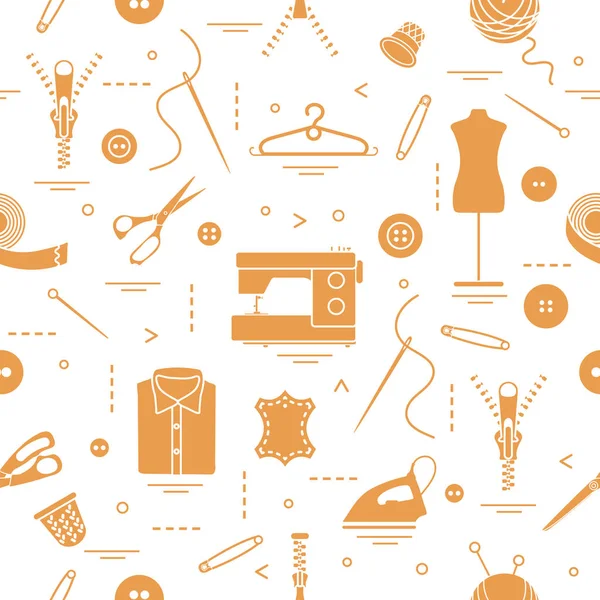 SEWING ACCESSORIES. Set of vector tailor icons isolated on white