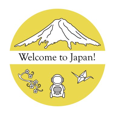 Japonya geleneksel tasarım öğeleri kümesi.