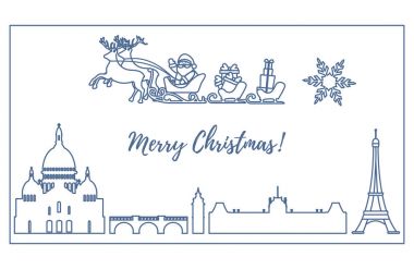 Noel Baba'ya kızak ile Paris'e uçan geyikler