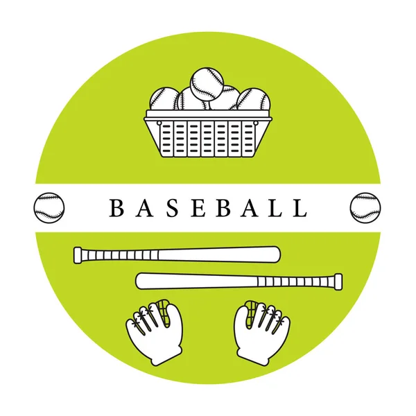 Gants, couilles, battes de baseball. Équipement de baseball . — Image vectorielle