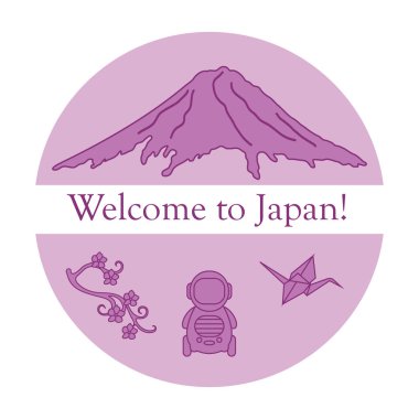 Japonya geleneksel tasarım öğeleri kümesi.