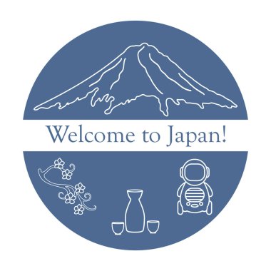 Japonya geleneksel tasarım öğeleri kümesi.