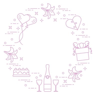 Sevgililer günü: hediye, Balonlar, pasta, kalp, lily