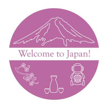 Japonya geleneksel tasarım öğeleri kümesi.