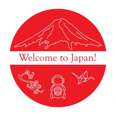 Japonya geleneksel tasarım öğeleri kümesi.