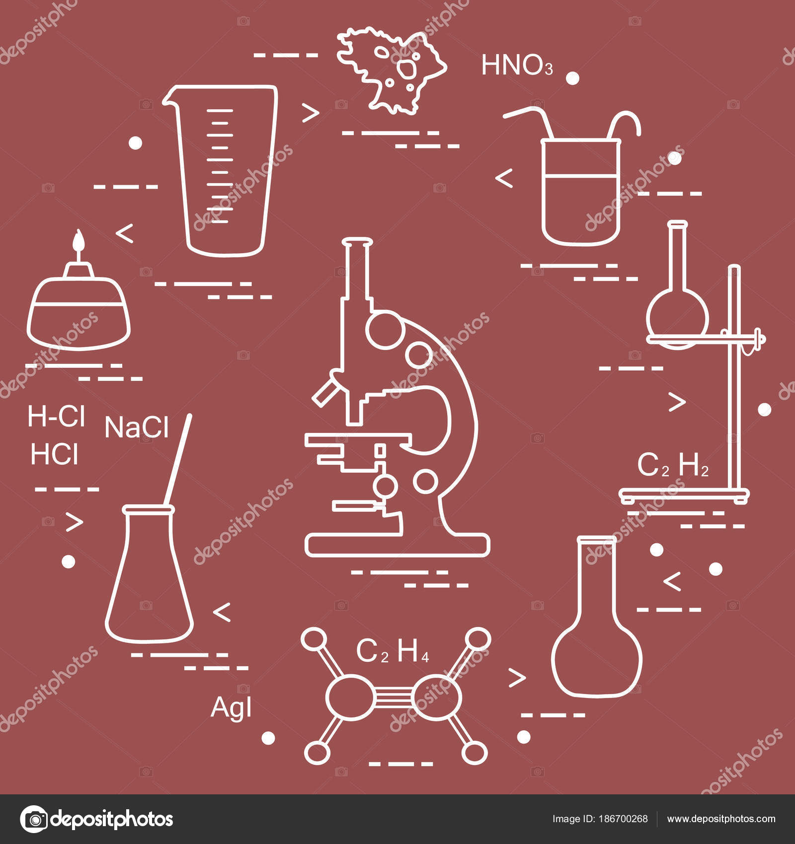 Chemistry scientific, education elements. Stock Vector Image by