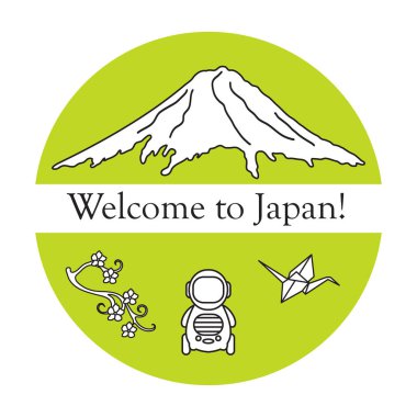 Japonya geleneksel tasarım öğeleri kümesi.
