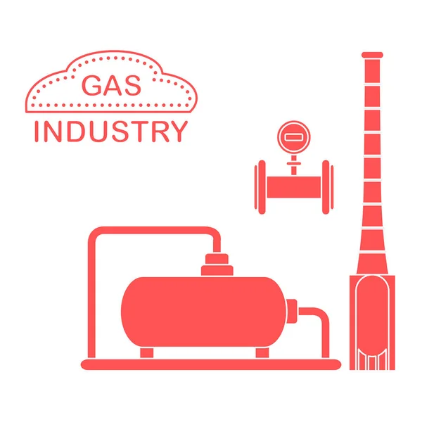 Unidade de processamento de gás. Medidor de gás industrial . — Vetor de Stock