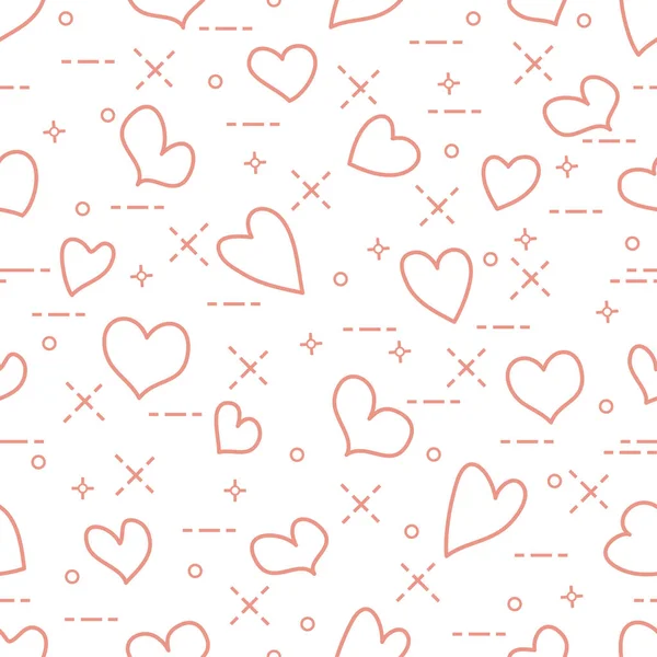 Mignon motif sans couture avec des cœurs. Valentine's — Image vectorielle