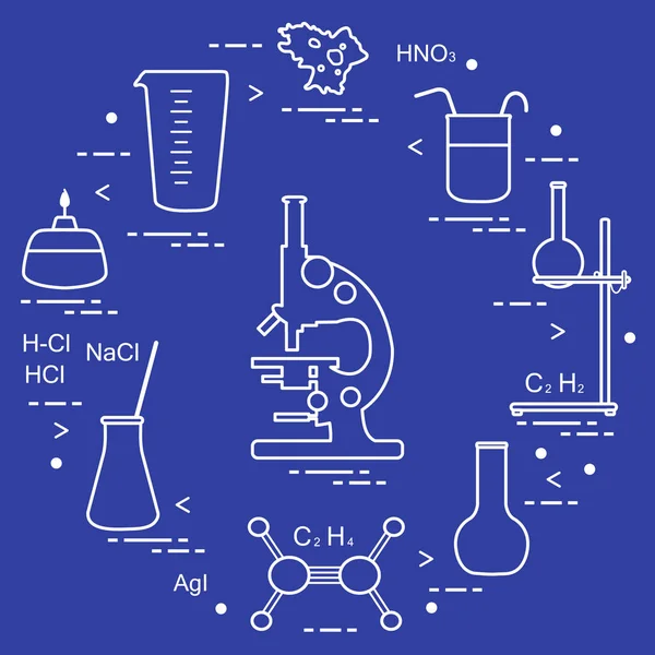 Naukowych, elementy edukacji chemii. — Wektor stockowy